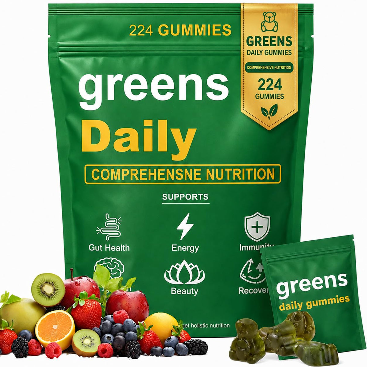 Pack de Gummies Quotidiens oviaapo avec 224 gummies au goût sucré