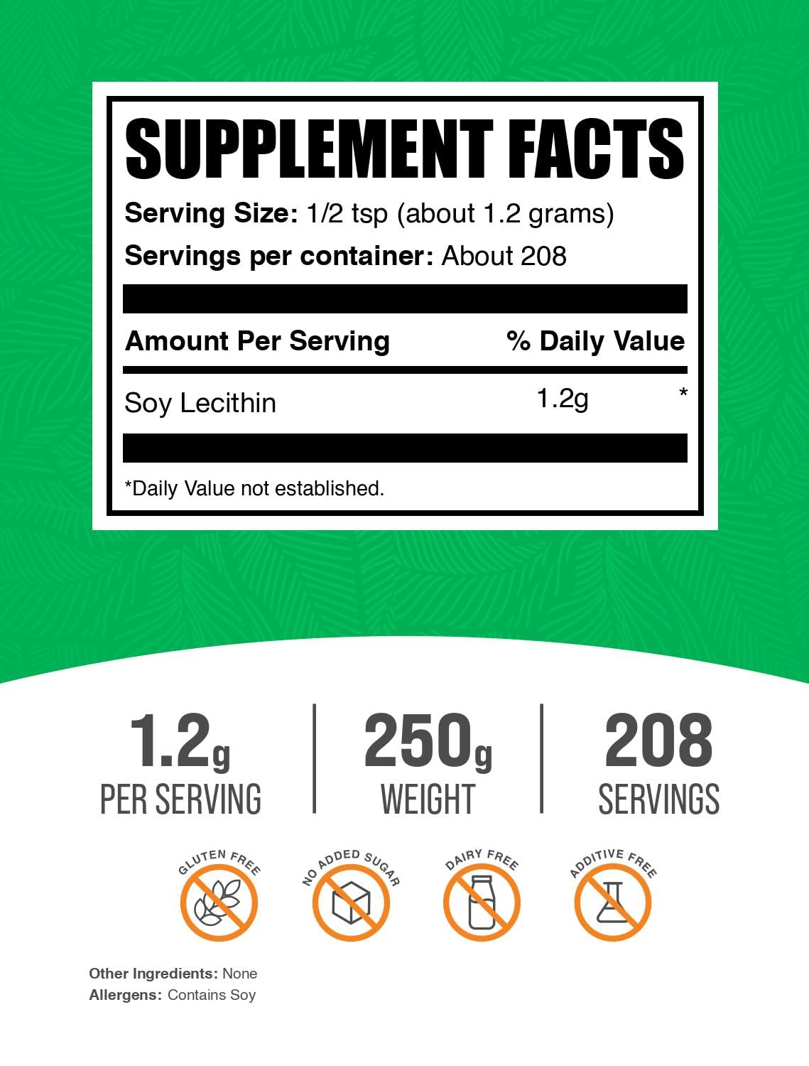 Pack de Poudre de Lécithine de Soja BulkSupplements ouvert