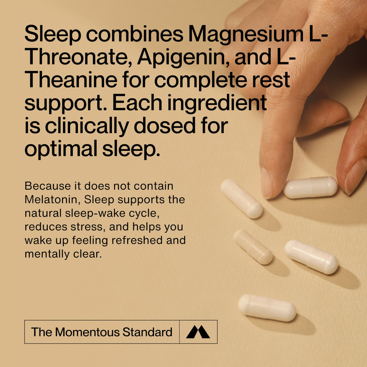 Pack de Sommeil Nocturne Momentous ouvert montrant les sachets