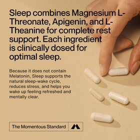 Pack de Sommeil Nocturne Momentous ouvert montrant les sachets