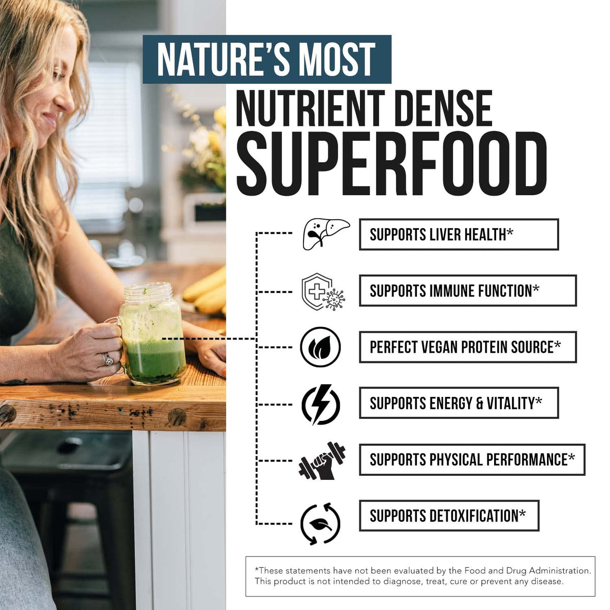 Pack de spiruline bio Parry 272g avec étiquette