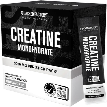 Pack de stick Jacked Factory Créatine Monohydrate 150g vue de face