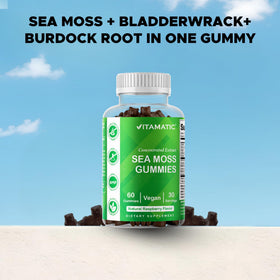 Pack de Vitamatic Gummies Mousse Marine à côté d'autres compléments