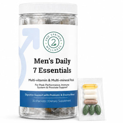 Pack de Vitamines Quotidiennes 7 Essentiels pour Hommes de 2nd Springs, vue de face