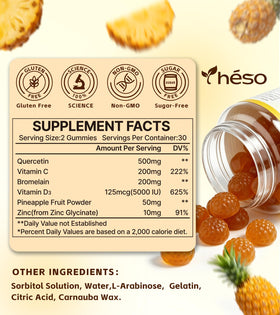 Pack de Yheso Quercétine 500mg avec 60 gummies
