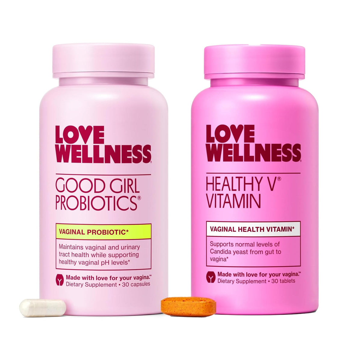 Pack duo Love Wellness Probiotiques Good Girl et Vitamine Healthy V