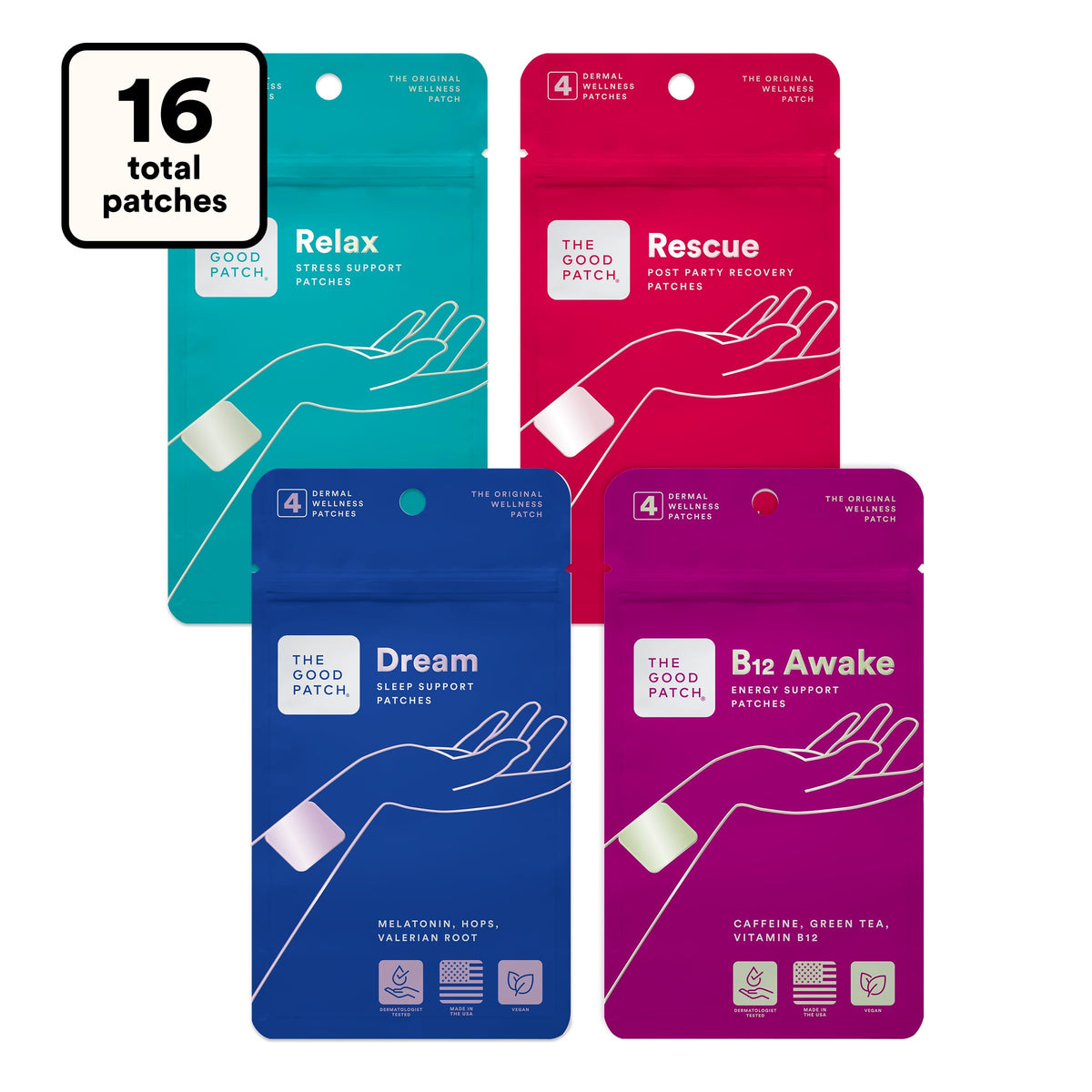 Pack varié de 16 patches LA MEND avec différentes formules
