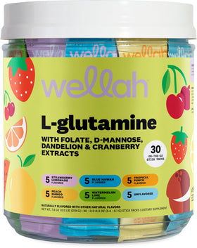 Pack Wellah L-Glutamine 30 sachets avec 6 saveurs en vue de face