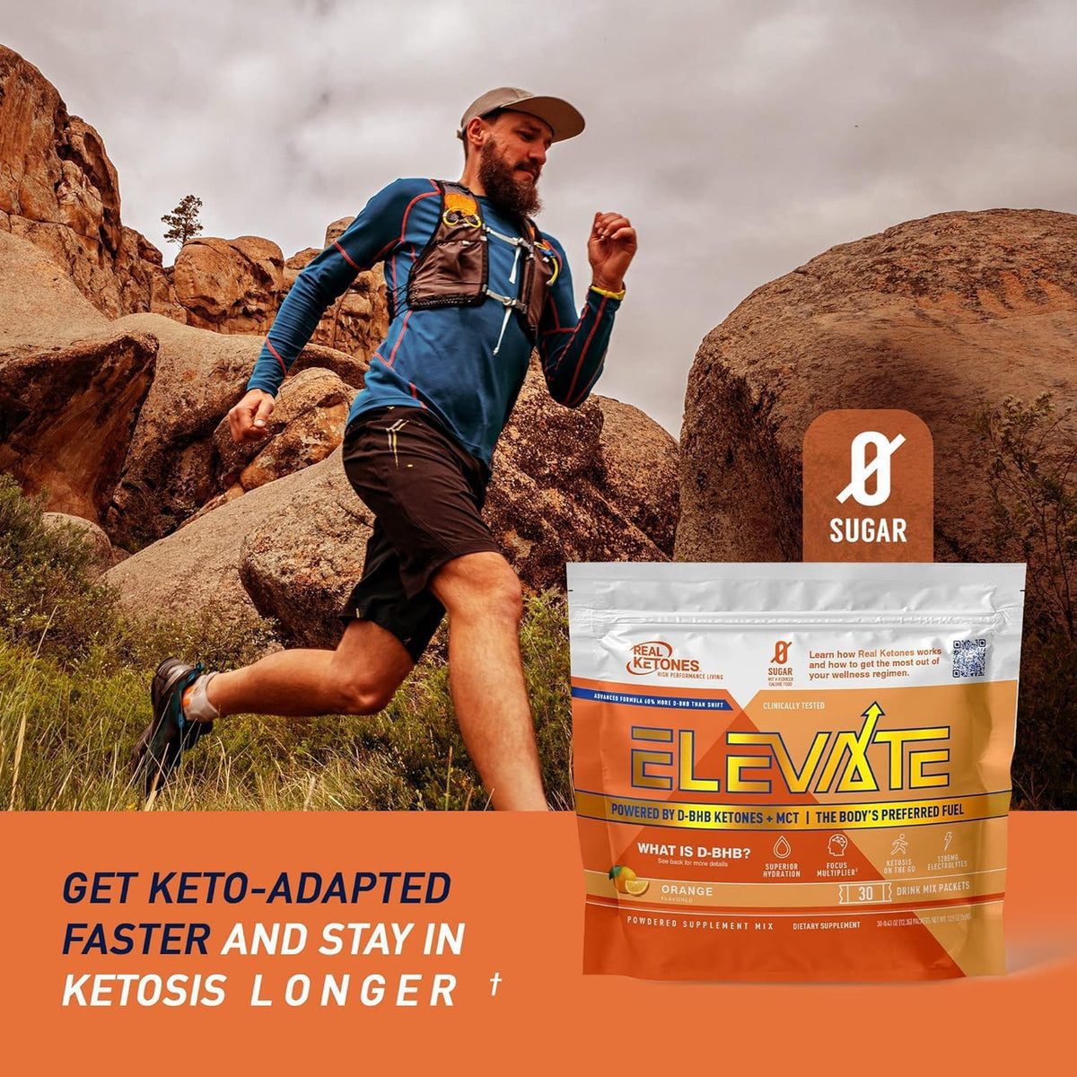 Package de Real Ketones Poudre Exogène BHB et MCT sur une table