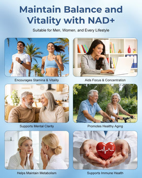 Packaging de Battony NAD+ 1200mg avec description des bienfaits