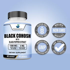 Packaging de Black Cohosh 1300mg d'American Standard Supplements