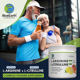 Packaging de BlueEarth L-Arginine 5000mg + L-Citrulline 2000mg Poudre