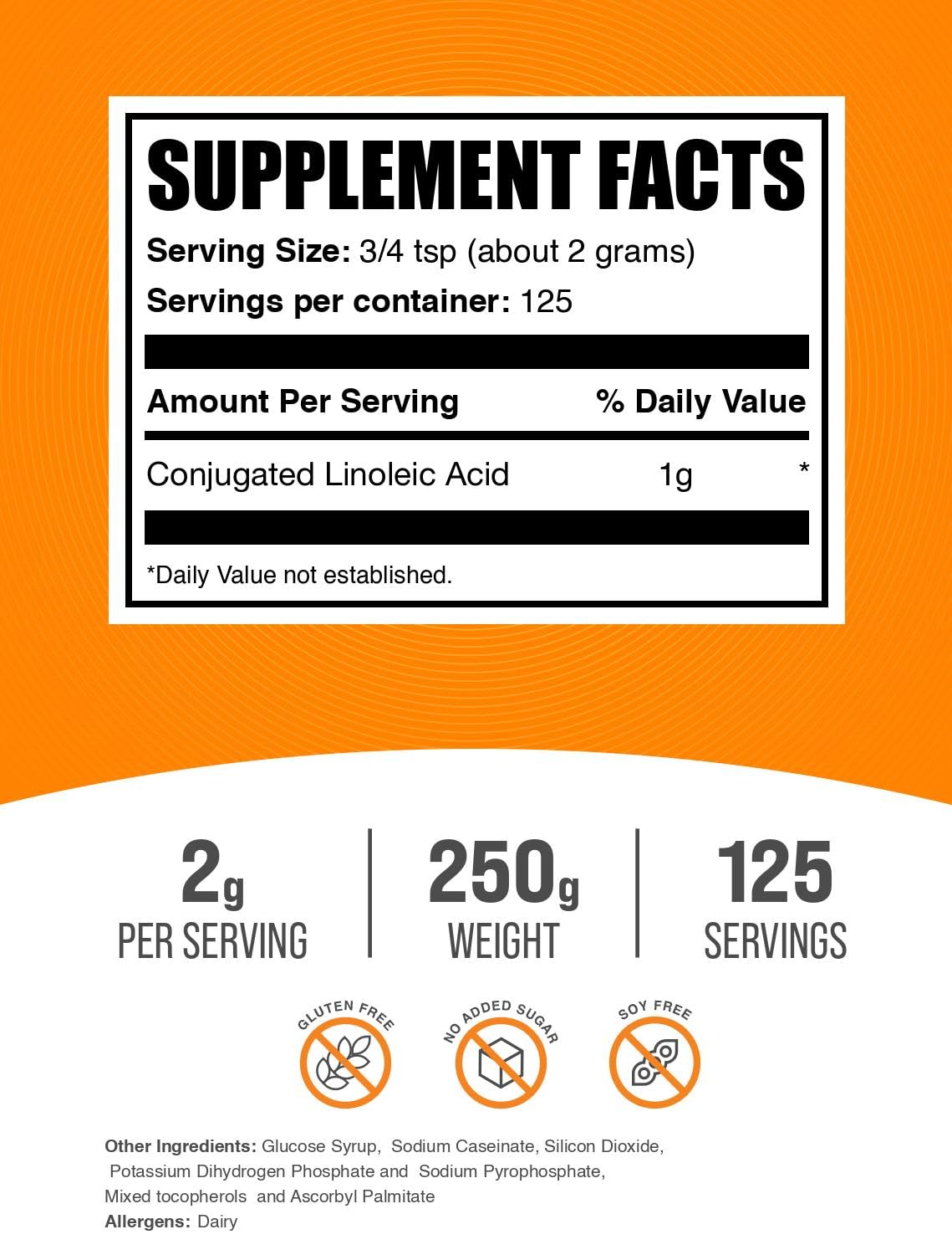 Packaging de BulkSupplements Poudre d'Acide Linoléique Conjugué