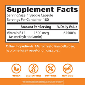 Packaging des gélules végétales Doctor's BEST Vitamine B12