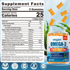 Packaging des gummies Omega 3 Végétales EnvyCure