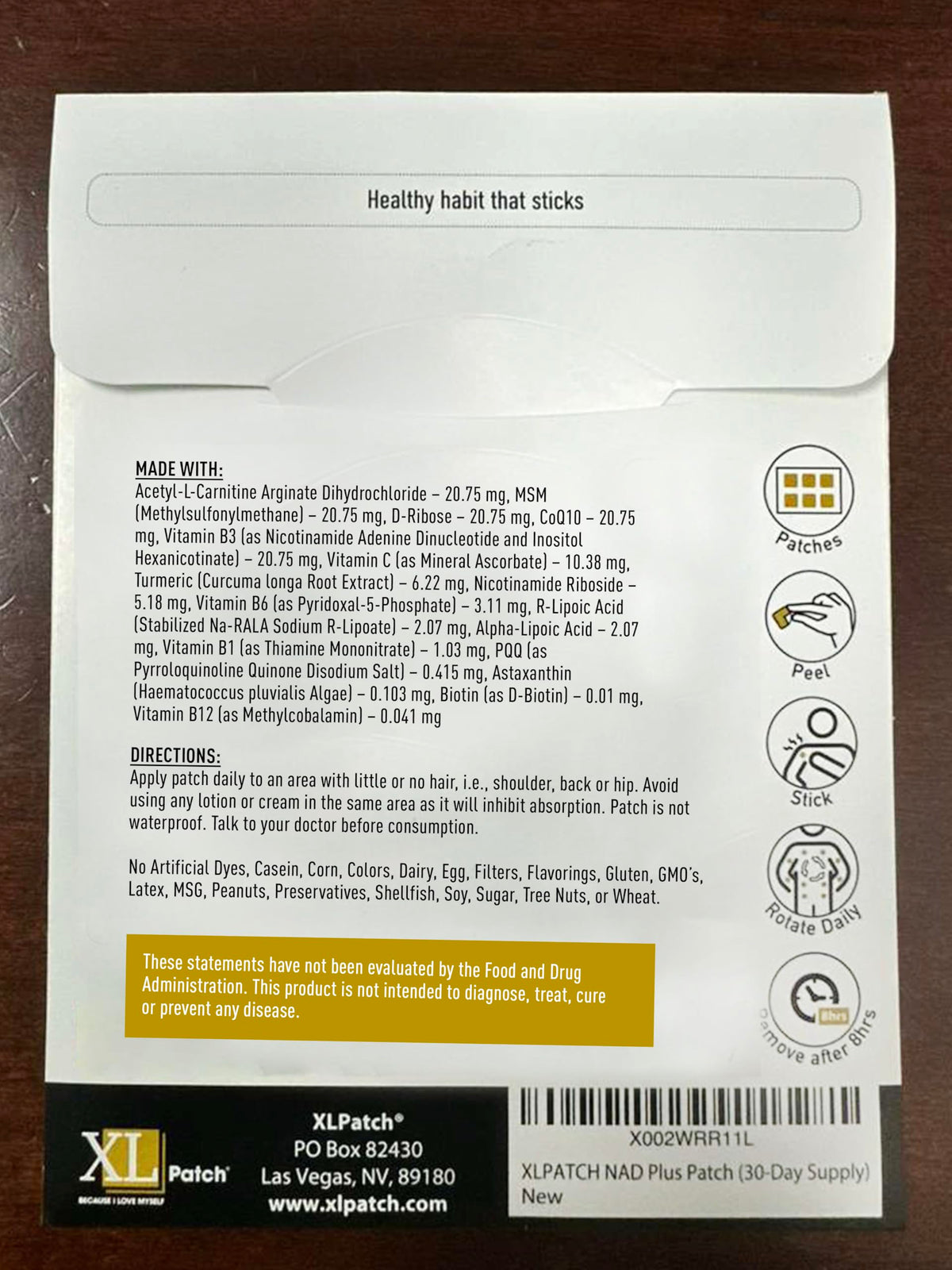 packaging des patchs XLPATCH 30 unités