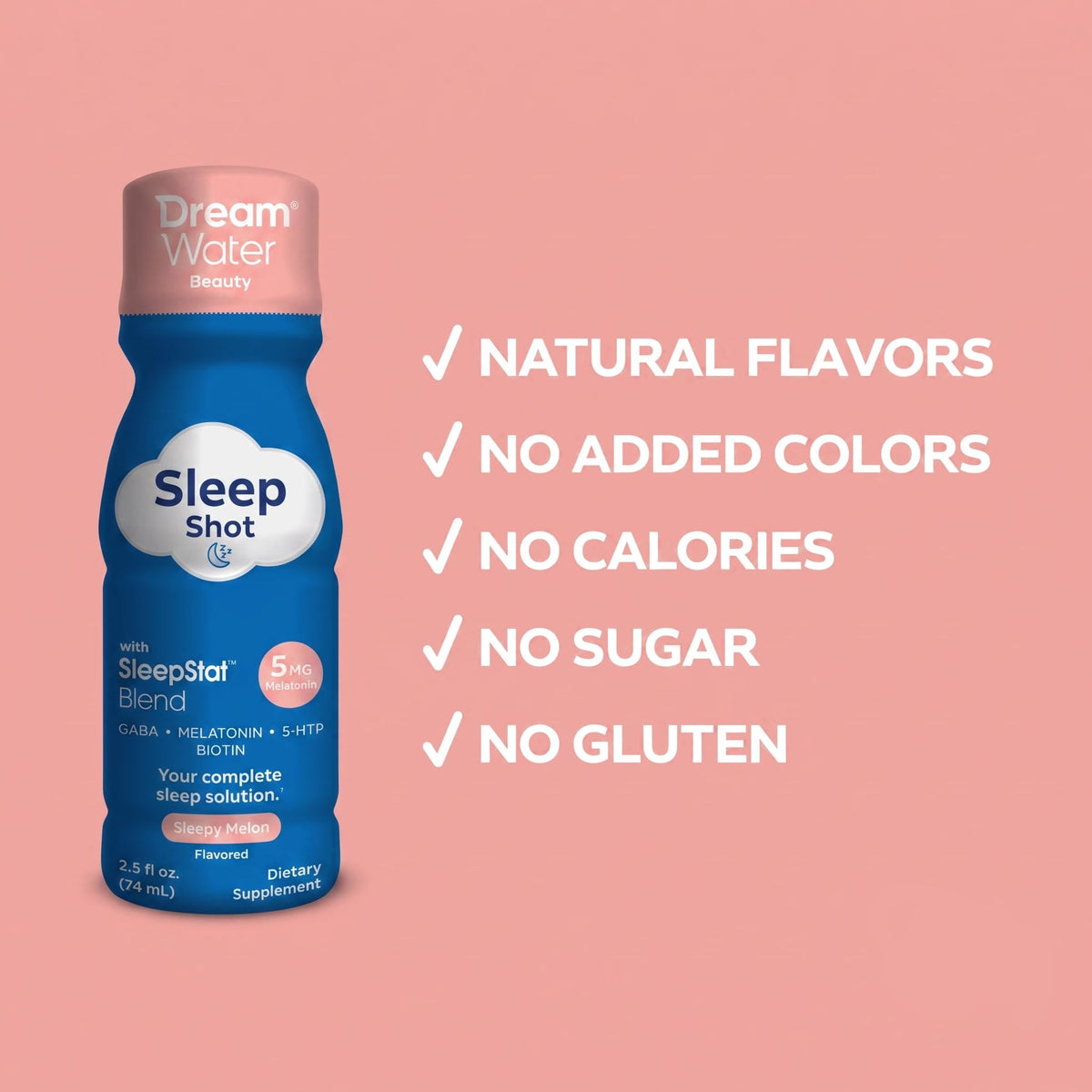 Packaging des shots Dream Water Complément Alimentaire Sommeil