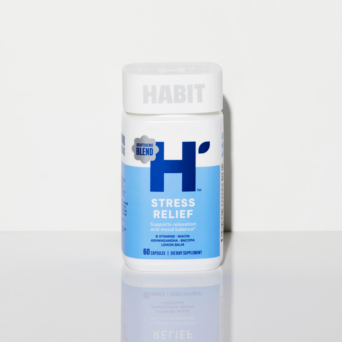 Packaging du complément alimentaire anti-stress Health By Habit
