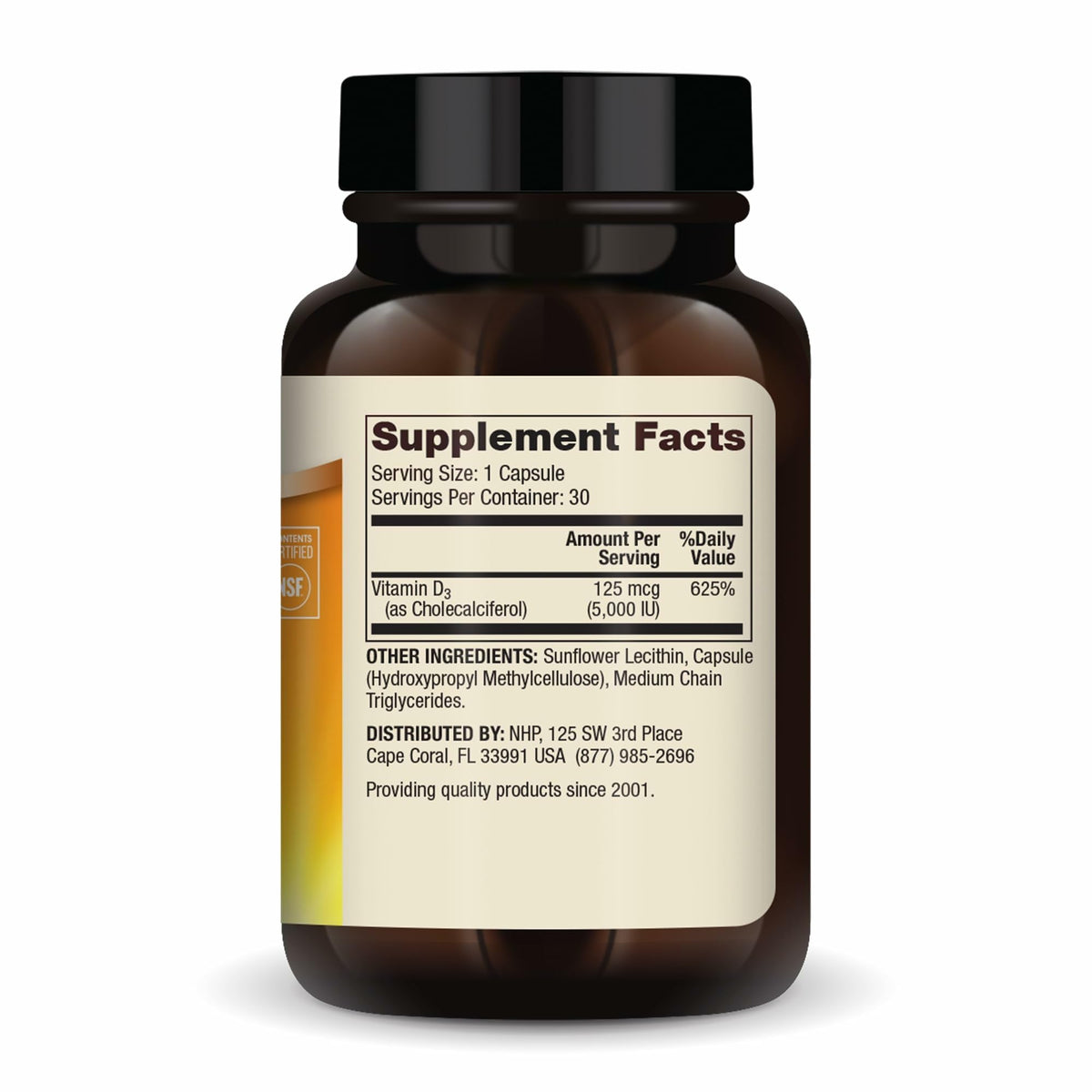 Packaging du Dr. Mercola Liposomal Vitamine D3 5 000 UI