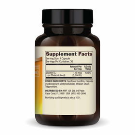 Packaging du Dr. Mercola Liposomal Vitamine D3 5 000 UI