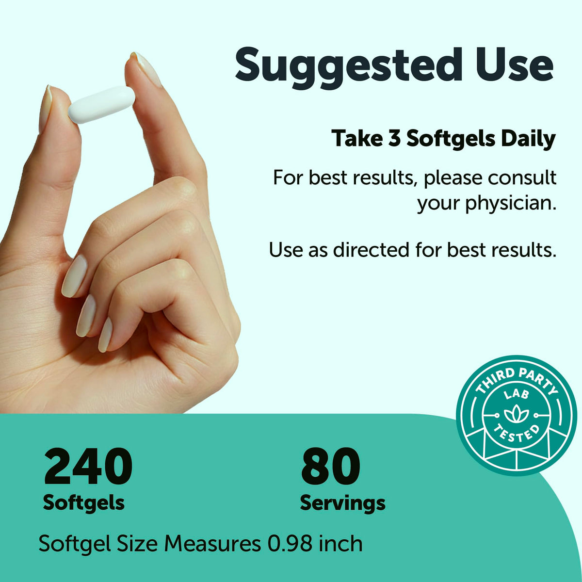 Packaging of Micro Ingredients Alpha GPC 240 softgels