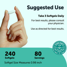 Packaging of Micro Ingredients Alpha GPC 240 softgels