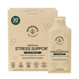 Packets de soutien au stress Liposomal Ashwagandha 30ct Beekeeper's Naturals vue de face