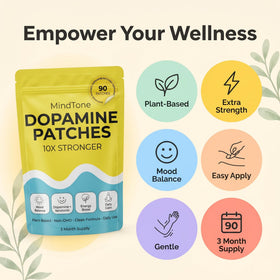Packs de patches de dopamine MindTone montrant la quantité