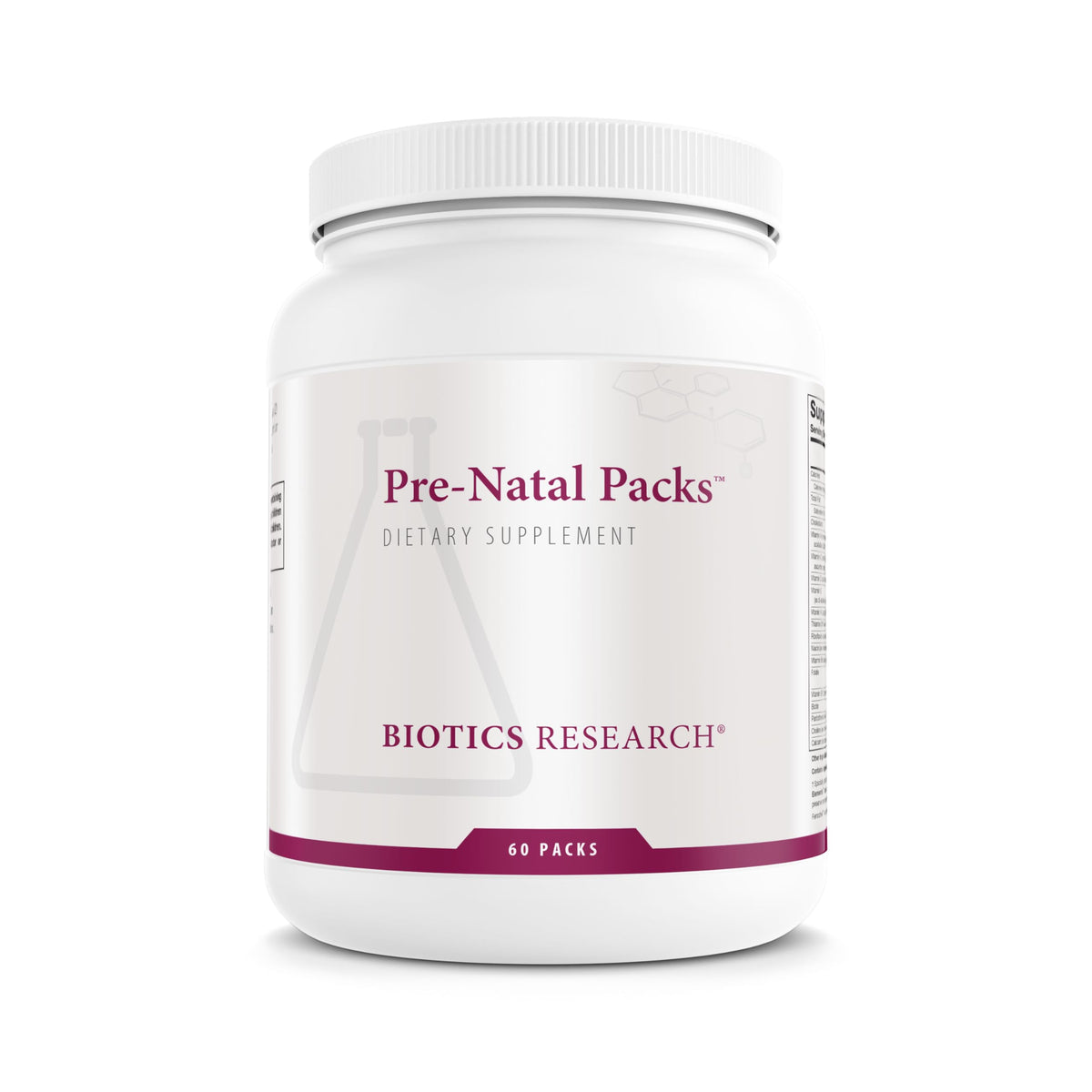 Packs Prénatals BIOTICS RESEARCH 60 unités vue de face