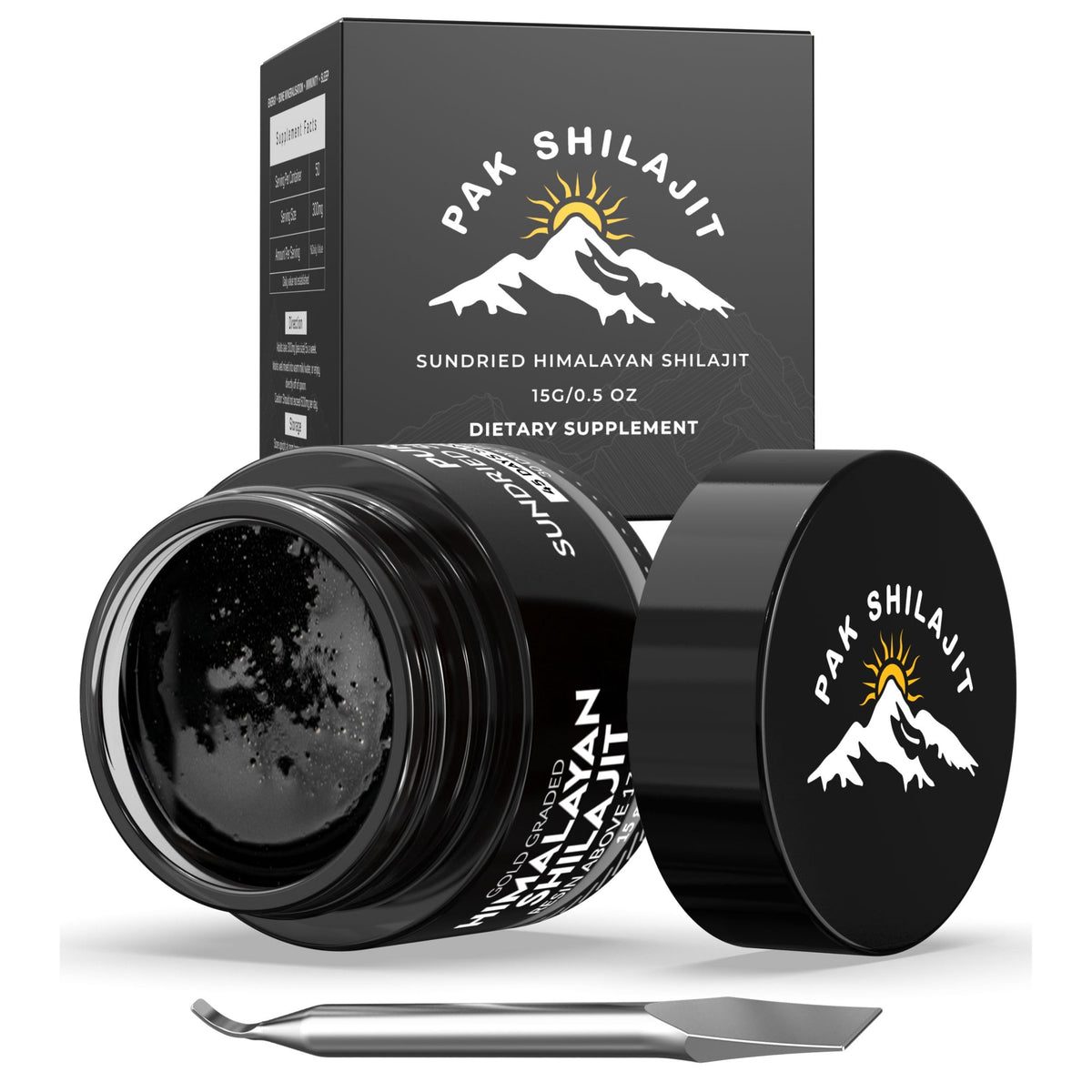 PakShilajit résine de shilajit Himalayen pur 15g en pot en verre