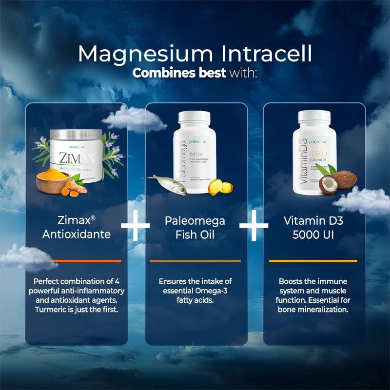 Paleolf Magnésium INTRACELL 500 mg - 60 Capsules à côté de fruits