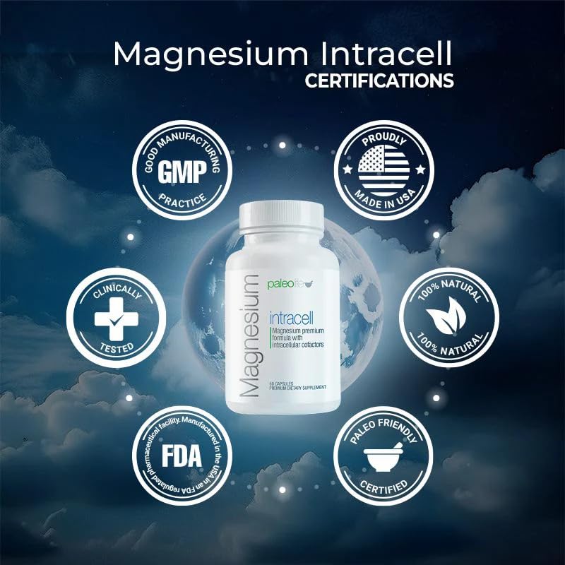 Paleolf Magnésium INTRACELL 500 mg - 60 Capsules dans un comptoir de cuisine