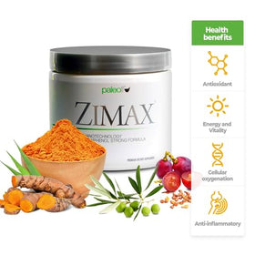 Paleolf ZIMAX Super ANTIOXIDANT poudre dans un verre d'eau