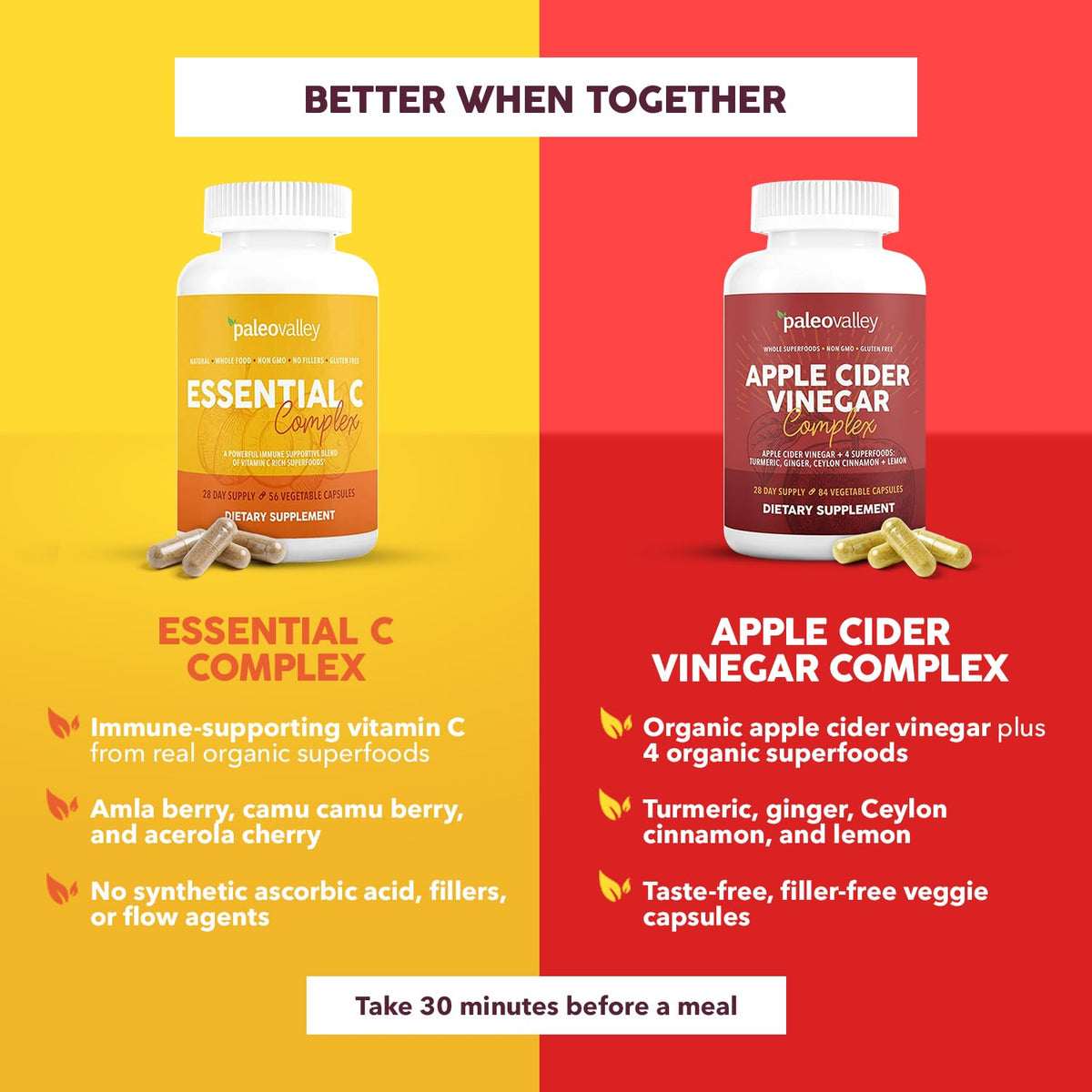 Paleovalley C Complex 450mg - arrière de l'emballage avec informations nutritionnelles