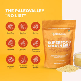 Paleovalley Golden Milk Superfood 440g préparation dans une tasse