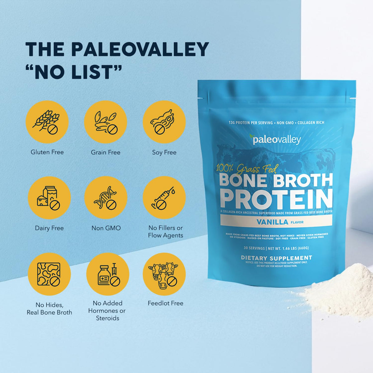 Paleovalley Poudre de Bouillon d'Os 590g emballage