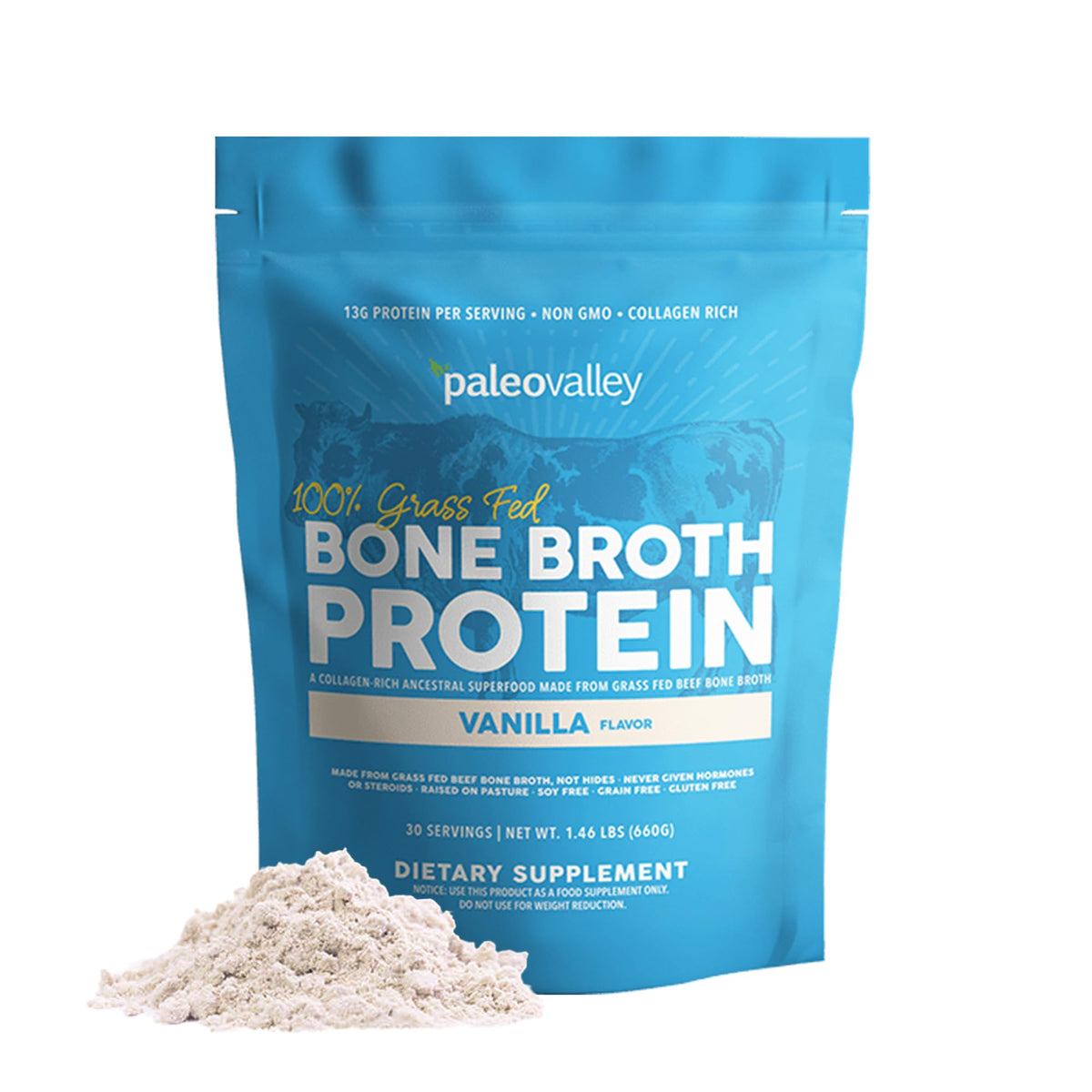 Paleovalley Poudre de Protéine de Bouillon d'Os 590g vue de face