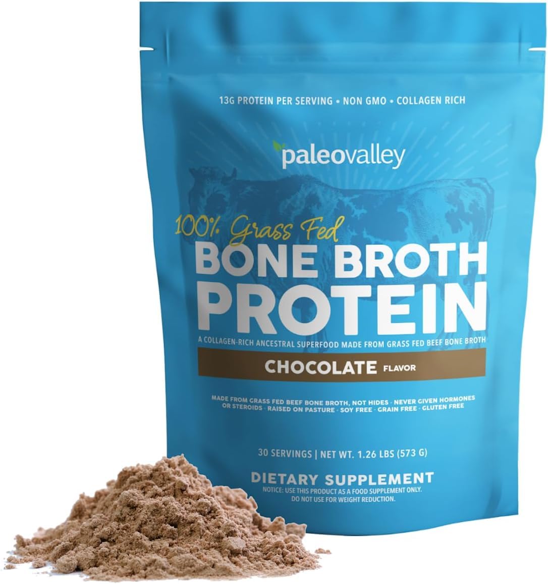 Paleovalley Poudre de Protéine de Bouillon d'Os Chocolat devant