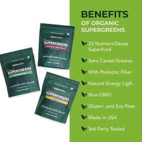 Paleovalley Poudre Supergreens Bio 249g en préparation dans un verre