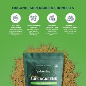 Paleovalley Poudre Supergreens Bio 272g avec cuillère