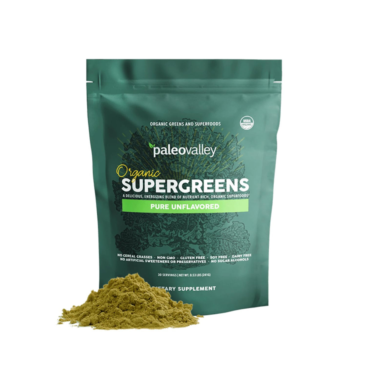 Paleovalley Poudre Supergreens Bio 272g vue avant