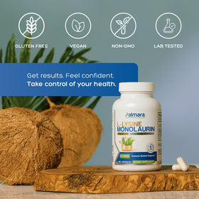 Palmara Health L-Lysine 600mg, vue latérale des capsules