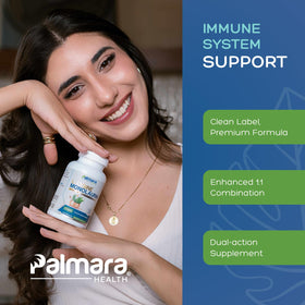 Palmara Health L-Lysine et Monolaurin 600mg gélules sur un fond blanc