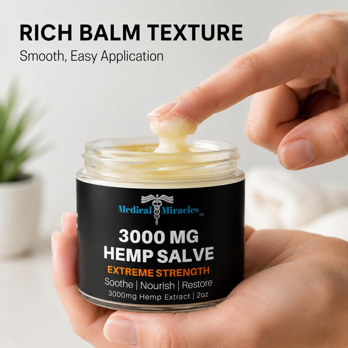 Panneau d'ingrédients du baume Medical Miracles 3000 mg