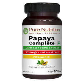 Papaya Complete de PURE NUTRITION, 60 capsules végétales, vue de face