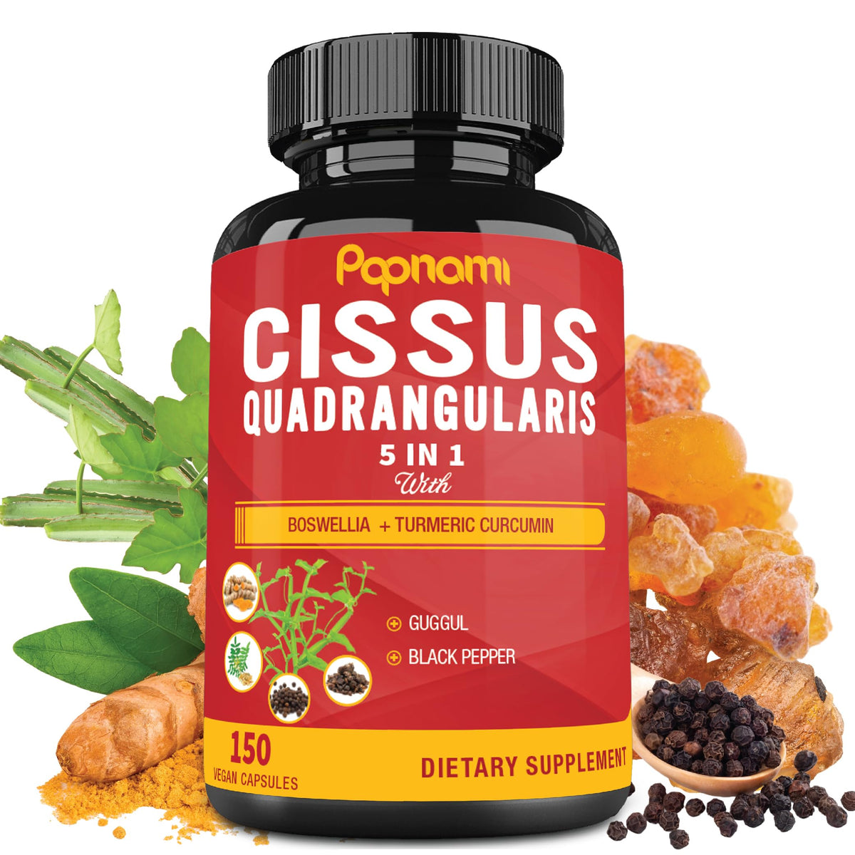 Papnami Cissus Quadrangularis 150 capsules vue avant