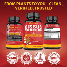 Papnami Cissus Quadrangularis bouteille ouverte