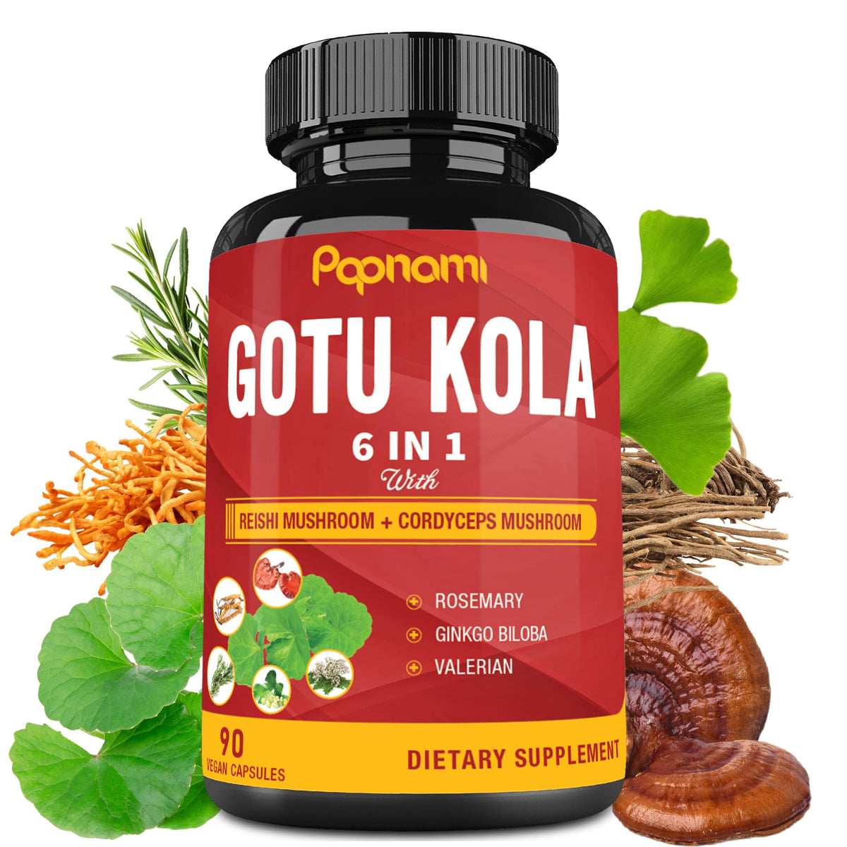 Papnami Gotu Kola capsules 90 count front view