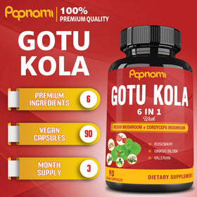 Papnami Gotu Kola capsules bottle with ingredients list