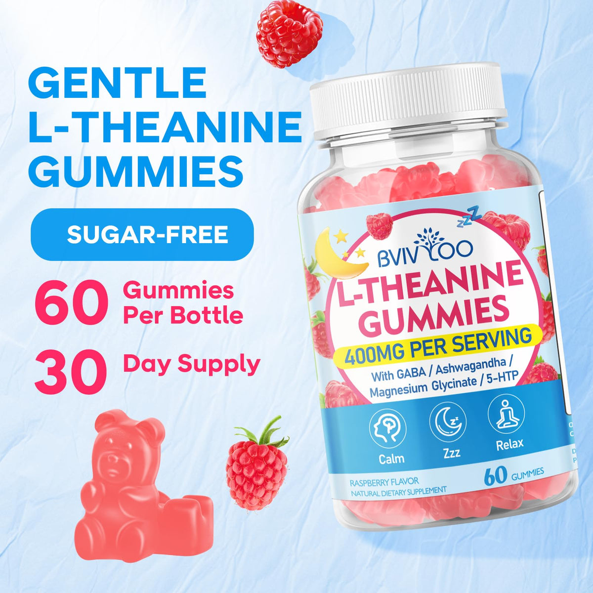 Paquet de 120 gummies L-Théanine BVIVLOO